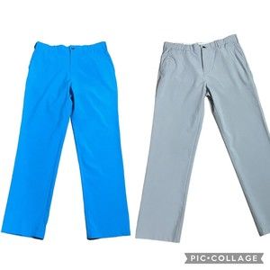 Mens Short Par 4 Golf Pants Casual Stretch Lightweight 34 X 32 (2 Pair) Blue/gry